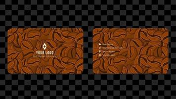 Brown Coffee Bean Name Card and Business Card Template Design Abstract Background EPS 10 Vector