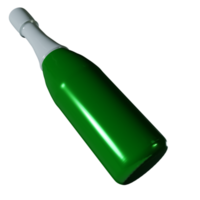 Rendu 3D de bouteille de champagne isolé png