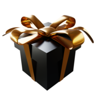 caja de regalo con cinta dorada png