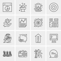 16 iconos universales de negocios vector ilustración de icono creativo para usar en proyectos relacionados con la web y dispositivos móviles