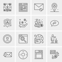 16 iconos universales de negocios vector ilustración de icono creativo para usar en proyectos relacionados con la web y dispositivos móviles