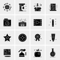 16 iconos universales de negocios vector ilustración de icono creativo para usar en proyectos relacionados con la web y dispositivos móviles