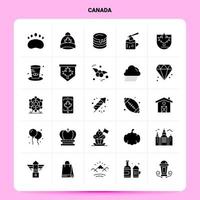 Solid 25 Canada Icon set Vector Glyph Style Design Black Icons Set Web and Mobile Business ideas design Vector Illustration