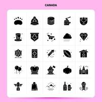 sólido 25 conjunto de iconos de canadá diseño de estilo de glifo vectorial conjunto de iconos negros diseño de ideas de negocios web y móvil ilustración vectorial vector