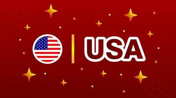 American flag with stars on red maroon background. vector