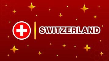 Switzerland flag with stars on red maroon background. vector