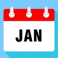 Calendar icon for January. Vector illustration.