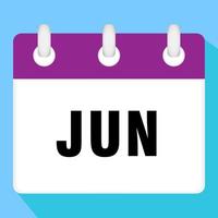 Calendar icon for June. Vector illustration.