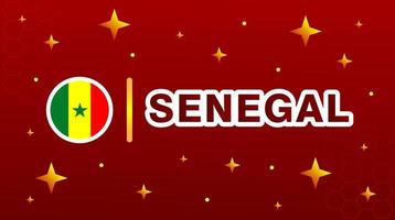 Senegal flag with stars on red maroon background. vector