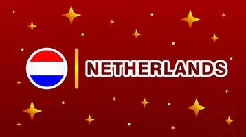 Netherlands flag with stars on red maroon background. vector