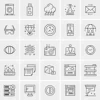 25 iconos de negocios universales vector ilustración de icono creativo para usar en proyectos relacionados con la web y dispositivos móviles