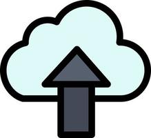 Arrow Upload Up Cloud  Flat Color Icon Vector icon banner Template