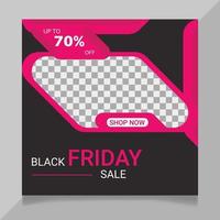 Black friday sale social media post design vector