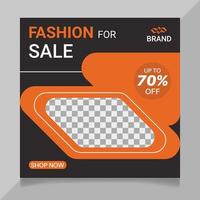 Fashion sale social media post design vector