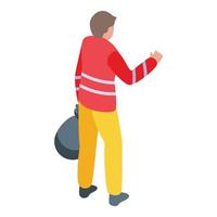 Cleaner man icon isometric vector. House service vector