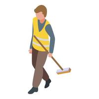 vector isométrico del icono del limpiador de calles. servicio a domicilio