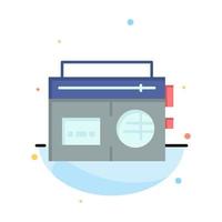 Tape Radio Music Media Abstract Flat Color Icon Template vector