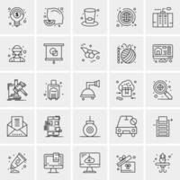 25 iconos de negocios universales vector ilustración de icono creativo para usar en proyectos relacionados con la web y dispositivos móviles