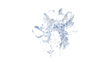 3d realistic water splashing round frame, aqua, clear liquid splash.  PNG alpha channel.