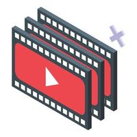 icono de contenido de vídeo vector isométrico. redes sociales