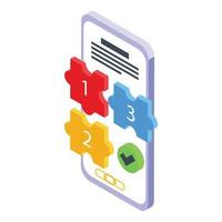 Puzzle case icon isometric vector. Business study vector