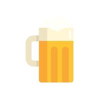 Beer mug icon flat isolated vector