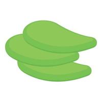 icono de pila de parche verde vector isométrico. gel para los ojos