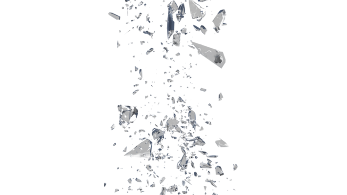 Free Glass mirror breaked shatter with debris super slow motion. Macro  camera 3d illustration. 15119477 PNG with Transparent Background