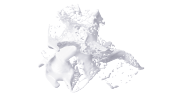 éclaboussures de lait avec des gouttelettes. rendu 3d. canal alpha png. png