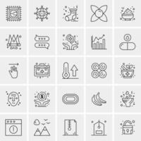 25 iconos de negocios universales vector ilustración de icono creativo para usar en proyectos relacionados con la web y dispositivos móviles