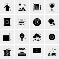 16 iconos universales de negocios vector ilustración de icono creativo para usar en proyectos relacionados con la web y dispositivos móviles