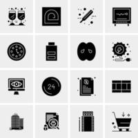 16 iconos universales de negocios vector ilustración de icono creativo para usar en proyectos relacionados con la web y dispositivos móviles