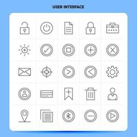 OutLine 25 User Interface Icon set Vector Line Style Design Black Icons Set Linear pictogram pack Web and Mobile Business ideas design Vector Illustration