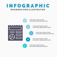 Basic Document Globe Ui Solid Icon Infographics 5 Steps Presentation Background vector