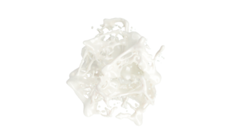 salpicaduras de leche con gotitas. representación 3d png canal alfa.