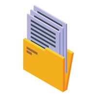 Folder data icon isometric vector. Study case vector