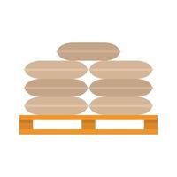 Flour sack pallet icon flat isolated vector