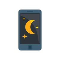 Night phone use icon flat isolated vector