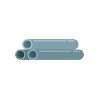 Metal pipes icon flat isolated vector