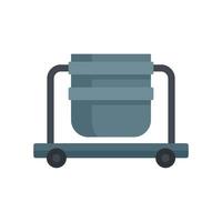 Metallurgy pot icon flat isolated vector