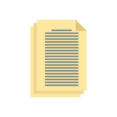 Old documents icon flat isolated vector