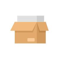 Full documents box icon flat isolated vector