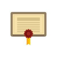 Attestation certificate icon flat isolated vector