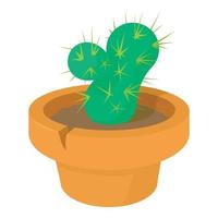 Cactus icon, cartoon style vector