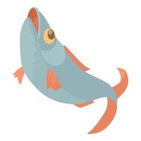 icono de pescado, estilo de dibujos animados vector