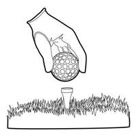 Golf ball icon, outline style vector