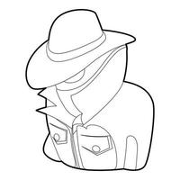 Spy icon, outline style vector