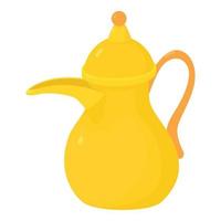 Teapot icon, cartoon style vector