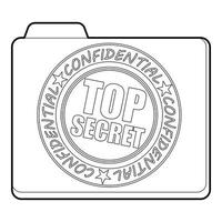 Top secret icon, outline style vector