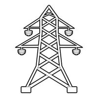 icono de poste eléctrico, estilo de esquema vector